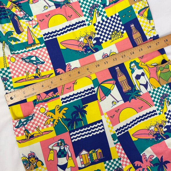 Dangerfield colorful summer illustrations tie-strap jumpsuit size US 8 - Picture 3 of 7